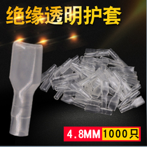 4 8mm jacket flame retardant transparent jacket 4 8 plug-in type wiring terminal insulation protective sheath 1000 only