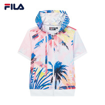 FILA FILA Phila womens coat 2021 autumn new sports fashion knitted short sleeve hooded coat