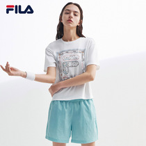 FILA Phila Le Official Womens Short Sleeve T-Shirt 2021 Autumn New Star Diamond Casual Wear Half Sleeve