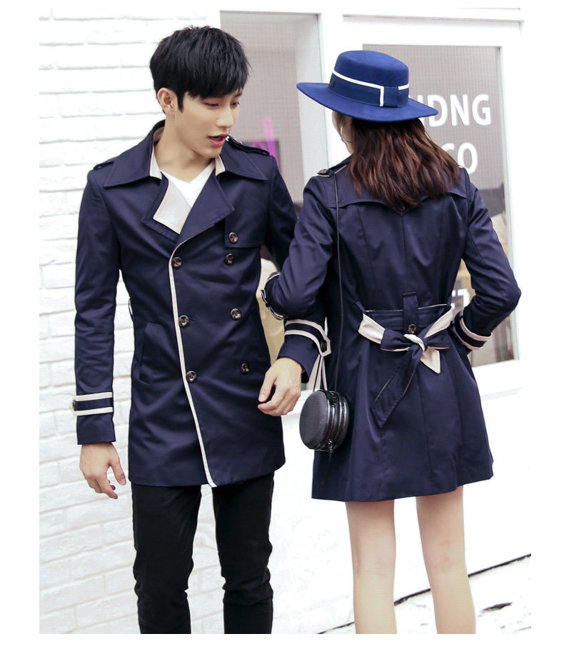 气质情侣装风衣外套中长款春秋新款韩版百搭修身上衣冬季帅气男女