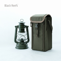 Black Reefs kerosene lamp storage bag Black Reef outdoor waterproof canvas bag camping red wine protection anti-collision bag
