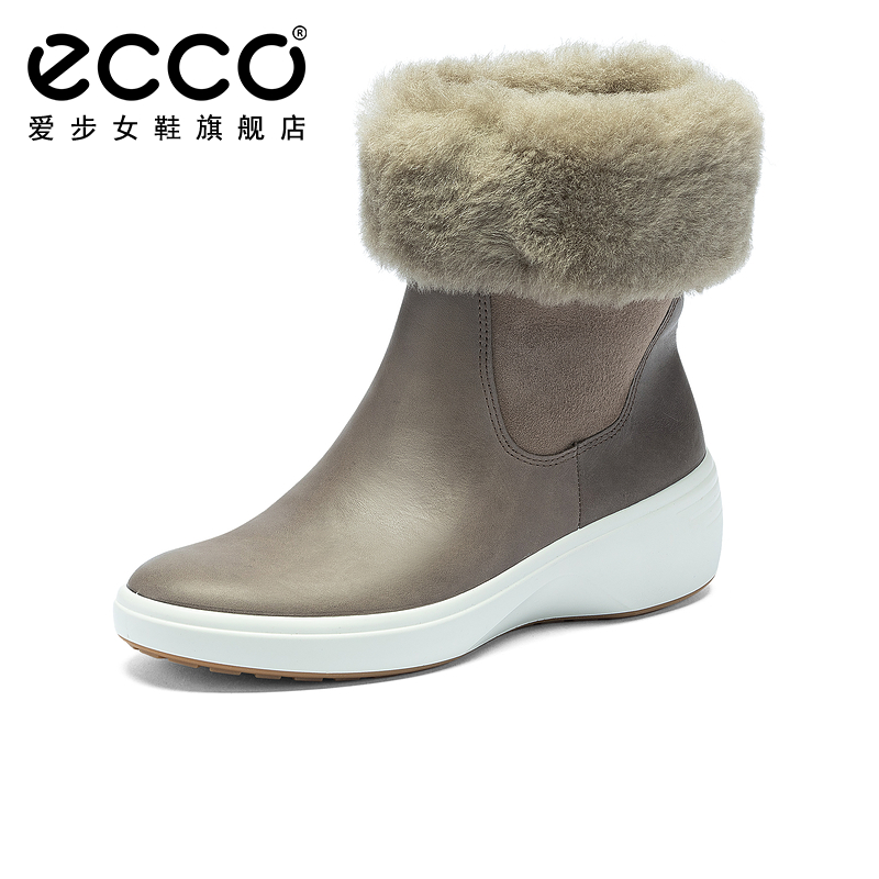ECCO爱步女靴2020冬季新款羊毛雪地靴厚底坡跟靴子 柔酷7号420813 ECCO爱步女靴2020冬季新款羊毛雪地靴厚底坡跟靴子 柔酷7号420813