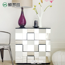 Export boutique three-bucket cabinet glass furniture mirror furniture fashion shoe cabinet neoclassical shoe cabinet 0122