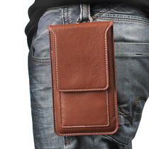 Vertical mobile phone hanging running bag buckle waist pants ear straight card leather case Men 4 7 inch 5 5 inch 6 inch universal oppo