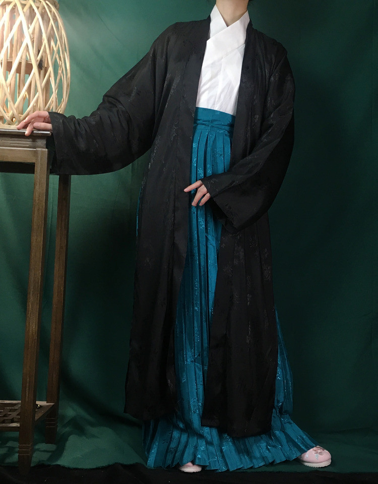 现货鸟鸣涧10色宋制长褙子对襟长衫可至足如梦令提花春秋汉服