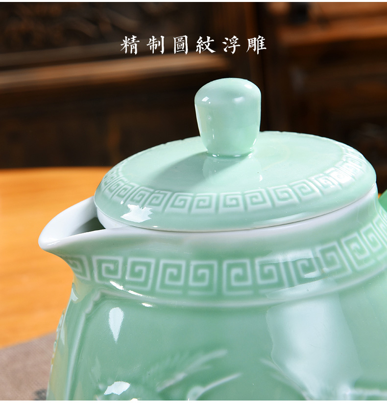 Jingdezhen ceramic teapot large celadon pot with screen pack cool teahouse home tea kettle teapot