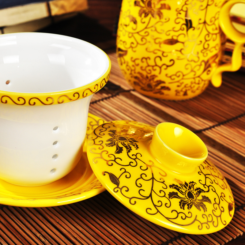 Jingdezhen porcelain ceramic cups with cover with filter cup tea cup office personal cup cup