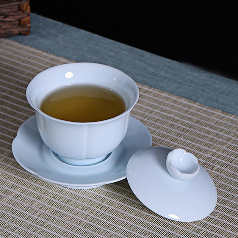 Jingdezhen tea set celadon ceramic cups shadow green kung fu tea set of a complete set of household sea tureen tea gifts