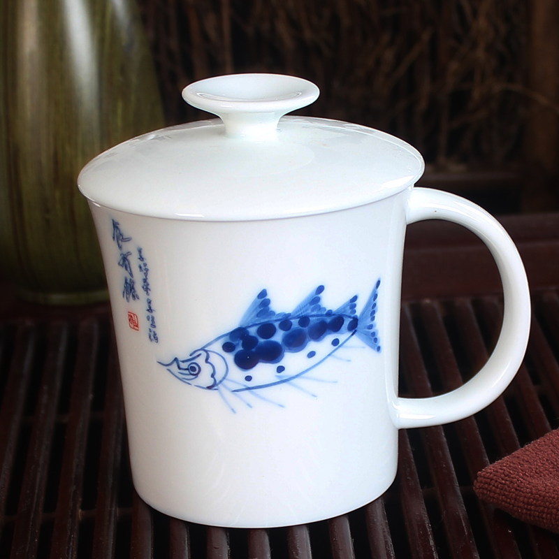 Jingdezhen ceramic cups with cover band filter hand - made tea tea cup office personal cup