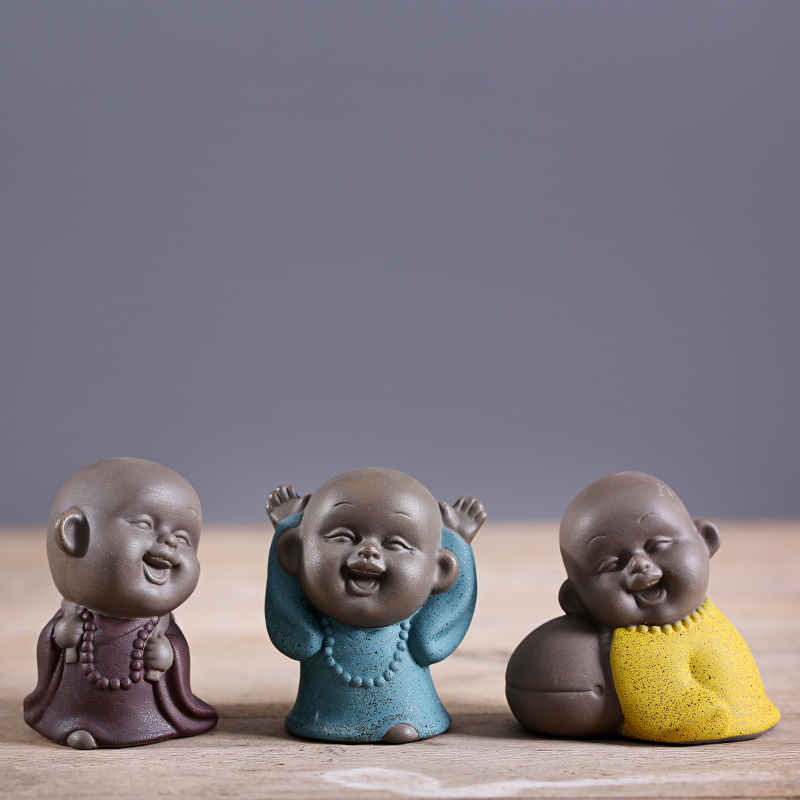 Jue ceramic tea pet furnishing articles furnishing articles, the young monk tea products tea mini trumpet