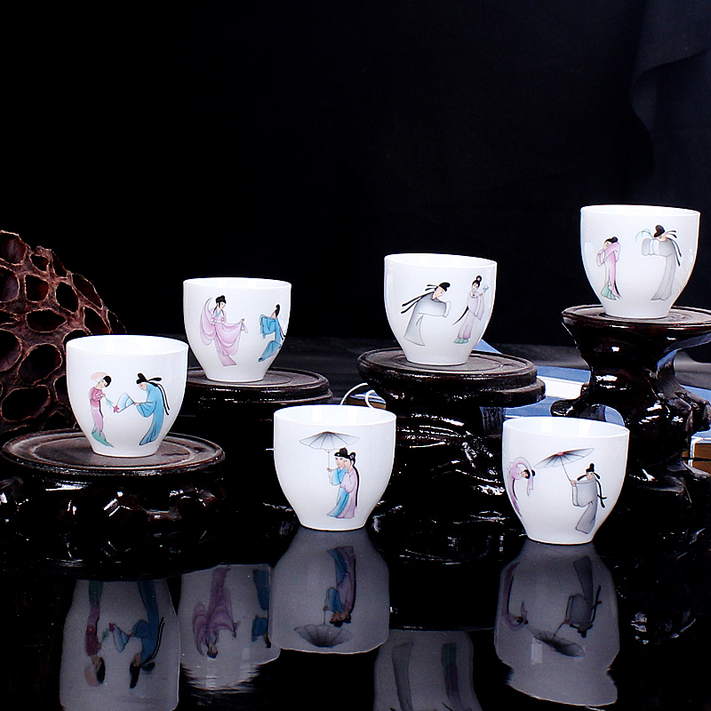 The Product jue jingdezhen time tea service master sample tea cup cup glass ceramic household single cup glass dual - purpose