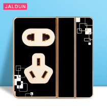 Wall 86 duplex 5-hole switch socket panel black power switch socket panel M4 two open five holes