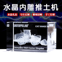 Crystal inner carving bulldozer custom excavator truck forklift shield machine engine mechanical model souvenir ornaments