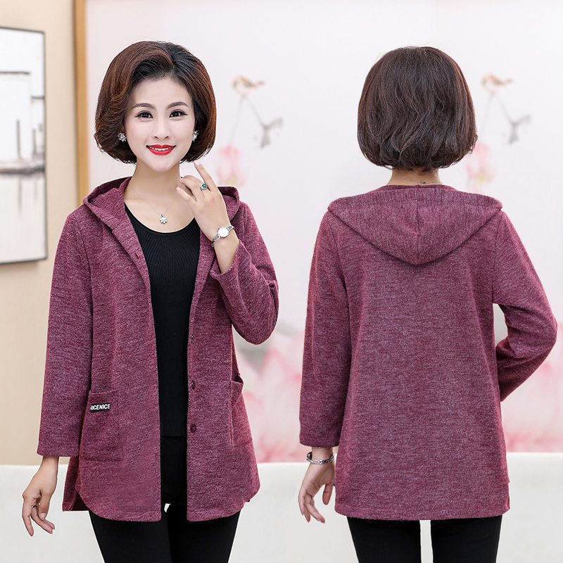 Middle-aged women's autumn clothing 2020 new blouses in older women's clothing casual thick cotton 40 years 50 moms jacket women's spring and autumn