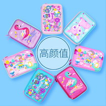 Childrens pen bag stationery box girls pupils pencil box boys multi-function large capacity cute creative stationery bag