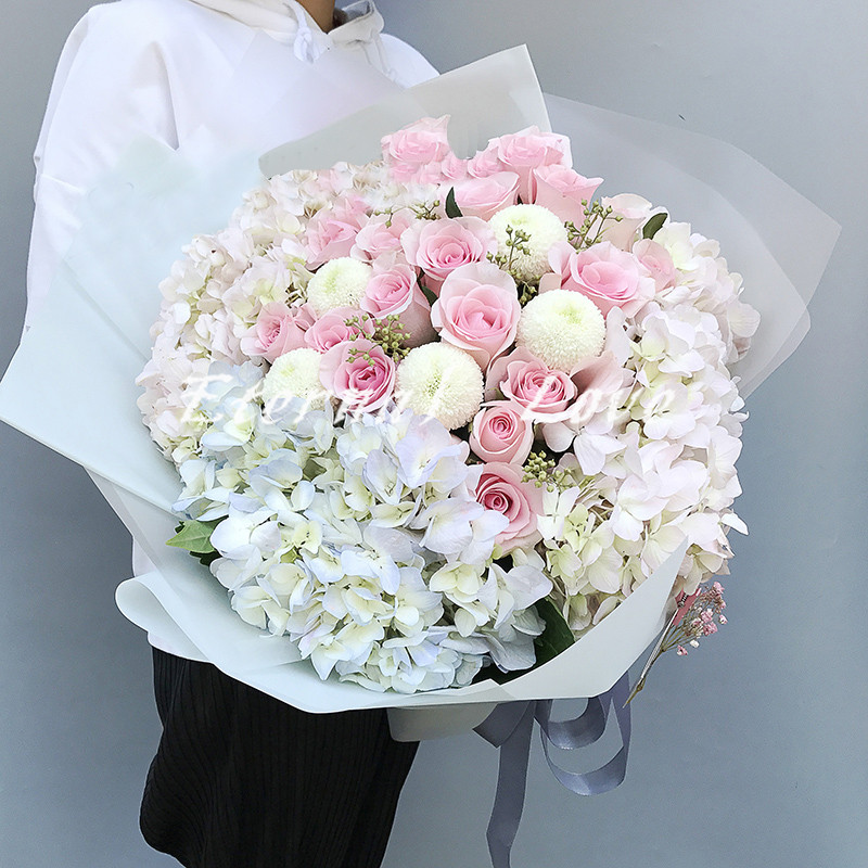 【仅蚌埠市】蚌埠鲜花速递同城花店生日送花红粉玫瑰花礼盒绣球