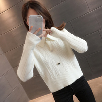 polo neck sweater womens 2021 new autumn and winter loose outside wear inner short Small Joker knit base shirt