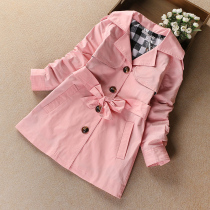 Girls windbreaker coat autumn clothing 2021 new foreign style children English style big boy spring and autumn girl long Korean version