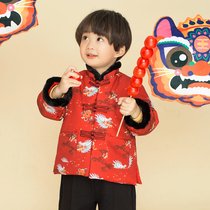 Childrens Tang suit winter boys New Years clothing Chinese cotton jacket New years baby year dress Chinese style childrens clothing