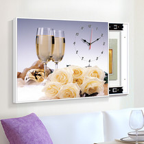 Modern minimalist restaurant decoration painting wall clock living room distribution box without punching and blocking weak current box power switch mural