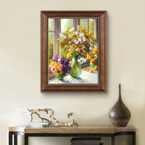 Living room decoration painting Van Gogh Monet world famous painting restaurant hanging painting European vertical dining room background wall American oil painting