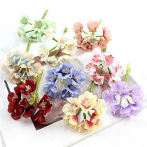 New fresh bouquet wedding fabric silk cloth hand material simulation Flower Garland material with core flower plum blossom Gardenia