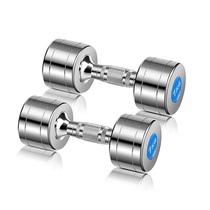 All-steel dumbbell Lady pair of small dumbbells household fitness equipment pure steel yoga 2KG plastic arm