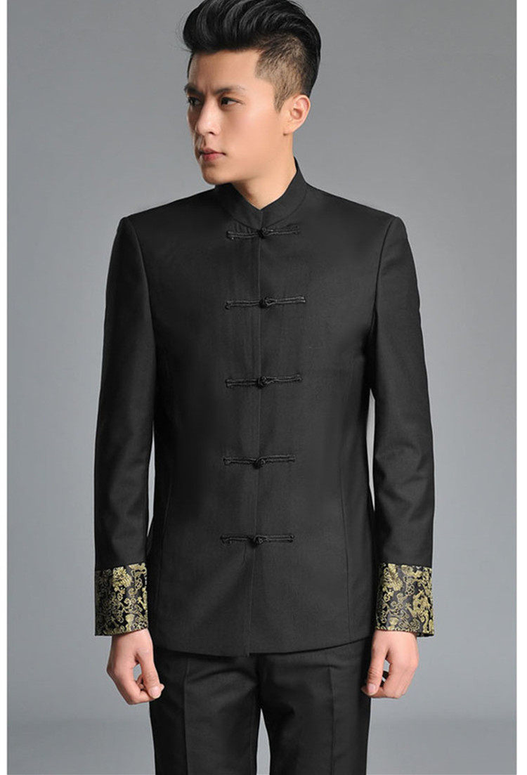 男士立领中山装套装商务休闲结婚礼新郎表演出青年新中式唐装汉服