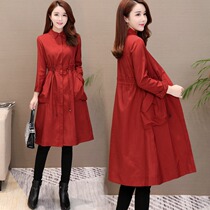 Trench coat womens long Korean version 2021 Spring and Autumn new versatile light mature wind mother thin coat tide