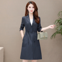 Trench coat womens long autumn wear 2021 new fashion temperament light mature wind thin slim age coat coat