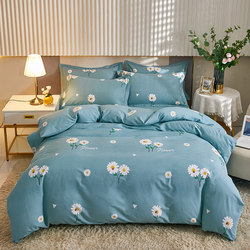 100% cotton four-piece set thickened pure cotton bedding thickened sanding set 1.5m1.8m bed double