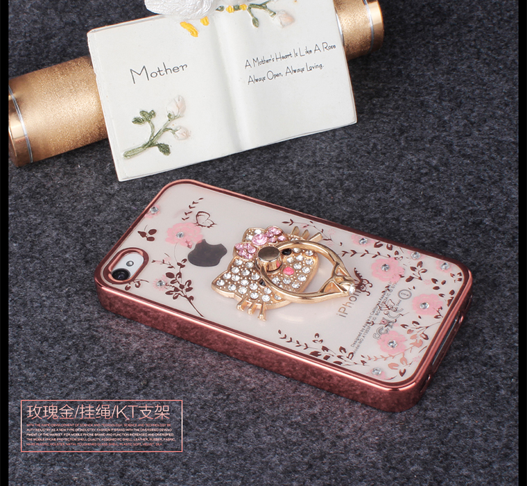 iphone4s手机壳 苹果4硅胶手机套水钻苹果四S