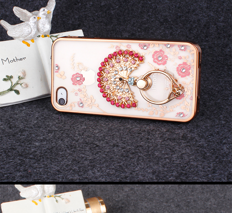 iphone4s手机壳 苹果4硅胶手机套水钻苹果四S