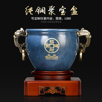 Pure copper pot pot finance office Fengshui furniture parts company store opening Joe relocation gift business souvenir
