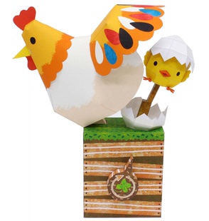 儿童玩具 diy手工益智剪纸折纸儿童玩具 母鸡下单 动态可动 3d立体