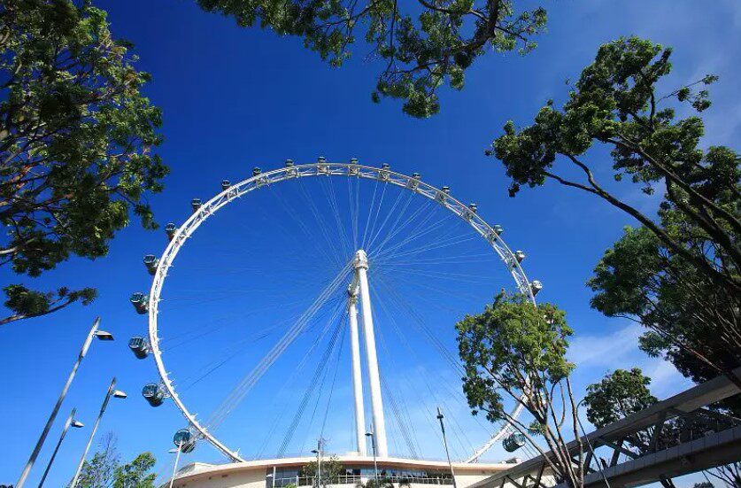 新加坡摩天观景轮高165米,是世界上最高的摩天轮之一,除了新加坡城景