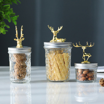 Household glass sealed cans food tea kitchen snacks transparent storage storage cans grains and grains storage box