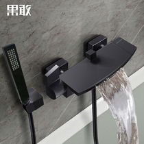 Kokoro Nordic Simple Gun Grey Wall Mounted Bathtub Faucet Elegant Black Copper Waterfall Shower Faucet D10