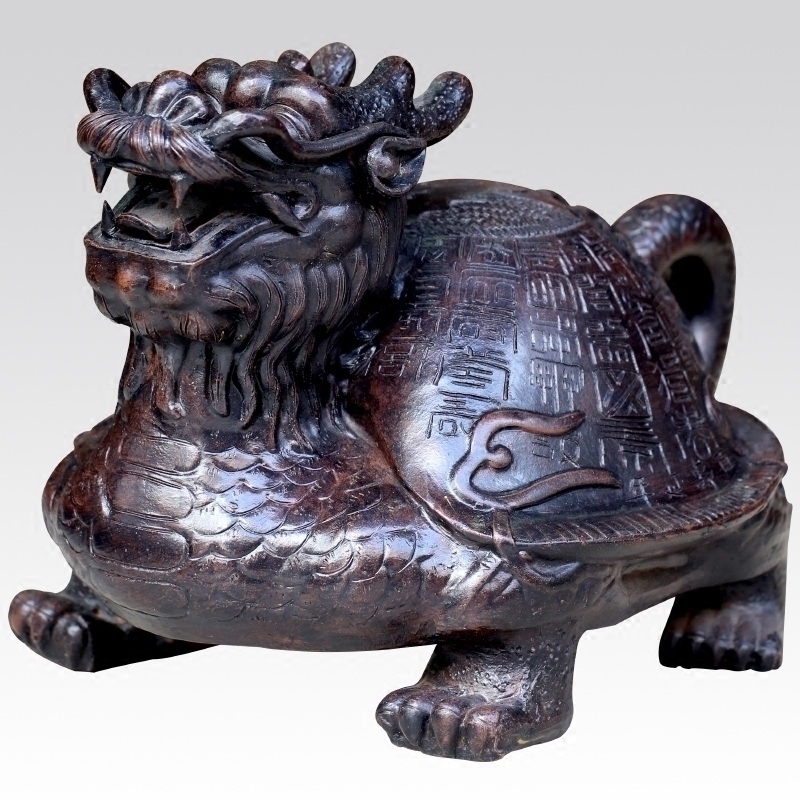 Jingdezhen purple dragon nine children straining under the leant dragon turtle mesa furnishing articles furnishing articles household geomantic academic gift