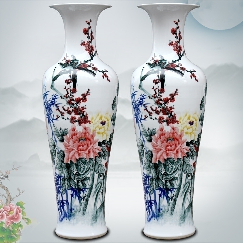 Jingdezhen ceramics hand - made flowers flower arrangement sitting room of large vase furnishing articles household craft ornaments