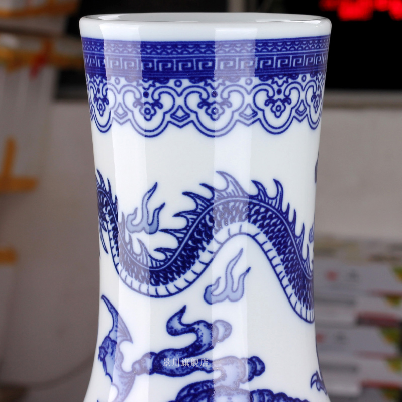 Jingdezhen ceramics imitation GuLongWen celestial mesa of blue and white porcelain vases, flower home sitting room adornment is placed