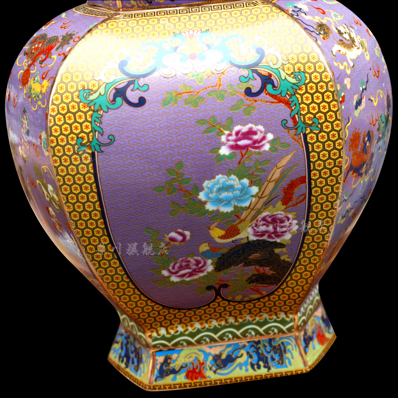 Archaize of jingdezhen ceramic famille rose colored enamel vase household living room floor furnishing articles flower arrangement craft jewelry