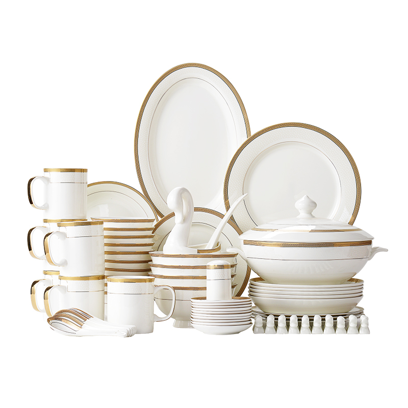 Atmospheric up phnom penh grade 68 head ipads porcelain tableware suit 10 bowl plate combination sets of ten bowl dish ceramics