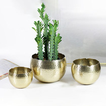 European and American style copper flower machine French insert flower pot new Chinese living room soft decoration porch TV wine cabinet ornaments