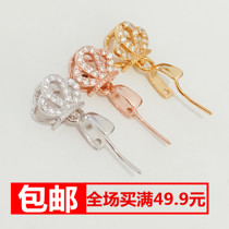 Pendant buckle 925 silver buckle Sub-clamp jade buckle pendant buckle head emerald melon Button Necklace Buttoned Amber Honey Wax Buckle