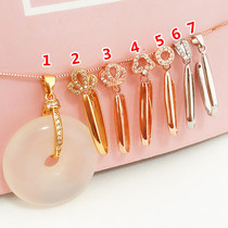 New gold big and small flat buckle silver buckle 925 silver buckle Jade buckle Jade buckle diy accessories