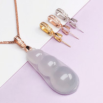 Hanging buckle S925 silver plated 18K rose gold melon seed buckle Jade Jade clasp sterling silver button diy small buckle