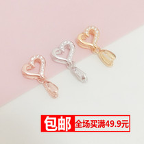 Silver plated 18K gold process S925 silver melon sub button jade pendant clip button diy jade buckle head emerald buckle Sub-pendant buckle accessory