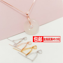 Small Ping An buckle clip button 925 silver accessories Pendant Button minimalist Honey Wax Buckle Emerald Crystal Silver Clip Buttoned head