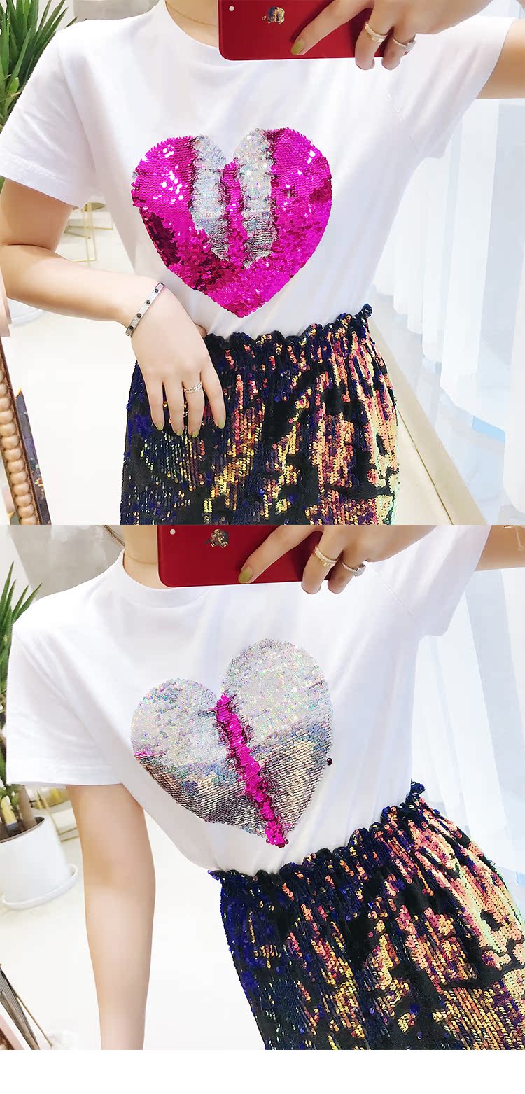 EM studio2018春夏新款抖音可翻面创意炫彩大